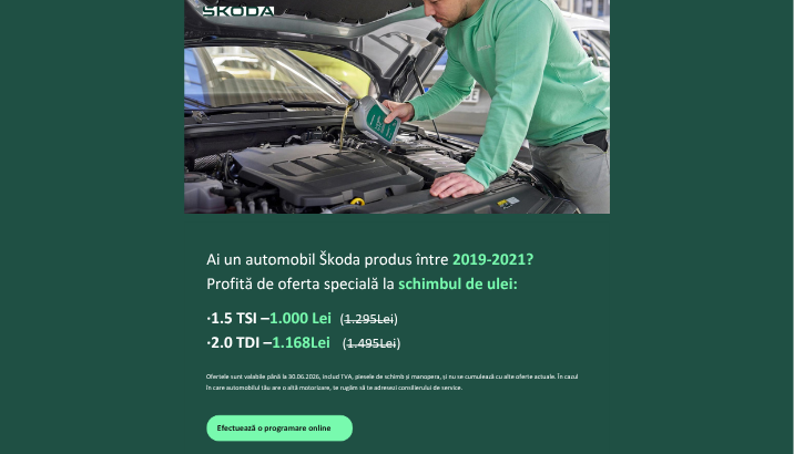 Acum e momentul perfect pentru schimbul de ulei la un preț special!